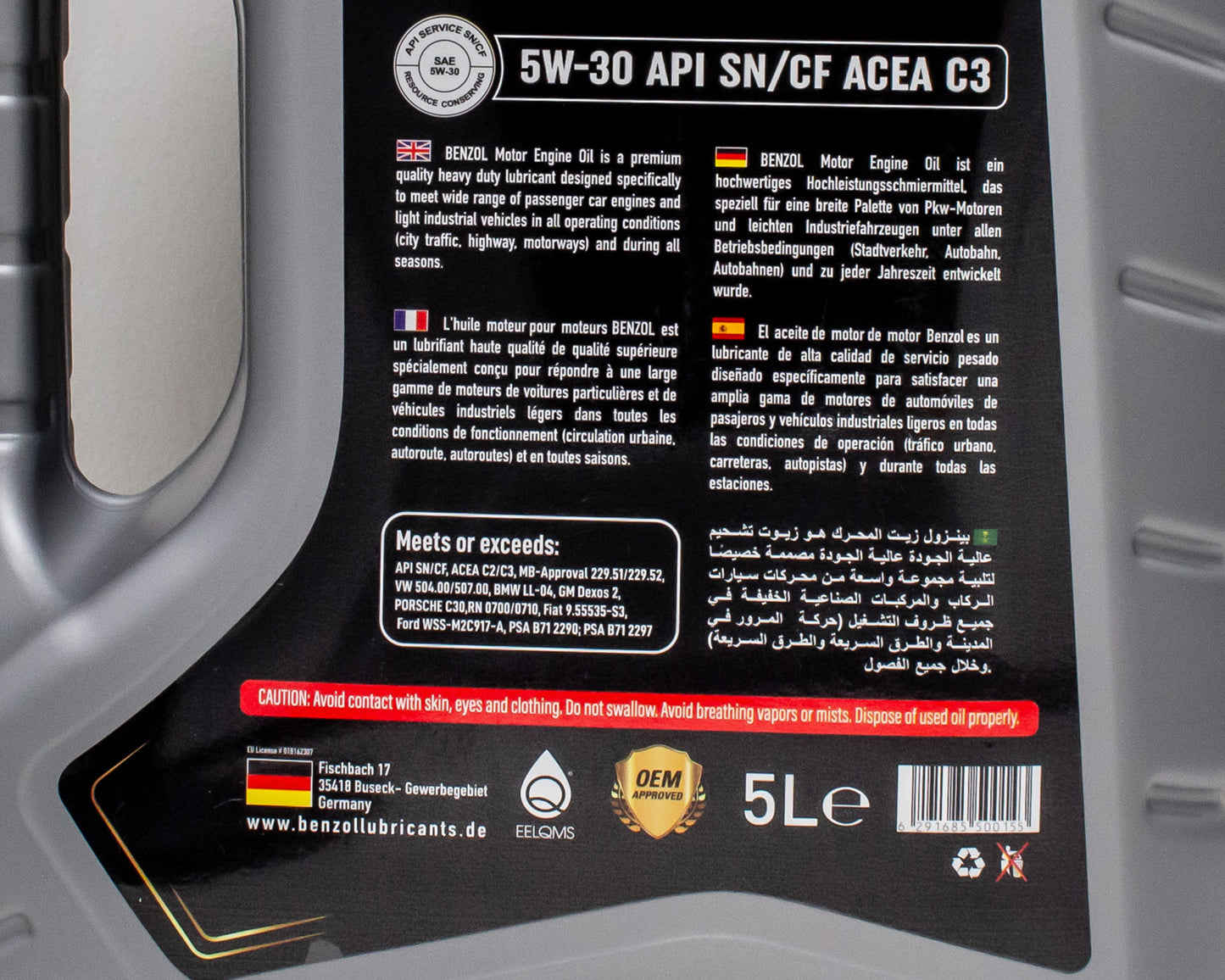 Benzol 5W-30 Multigrade Engine Oil Modern Drive C3